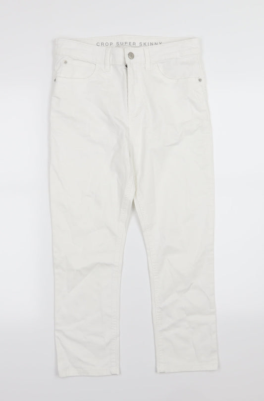 Additional front view of Marks & Spencer women’s white denim skinny jeans, size UK 10, 22-inch leg