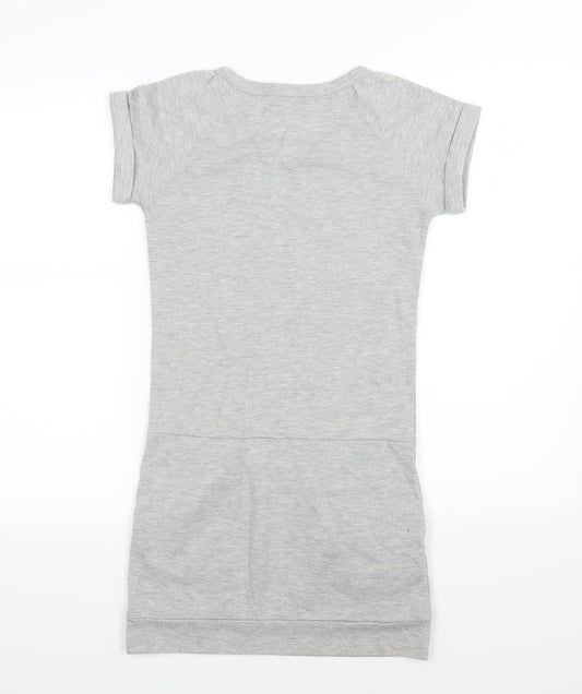 Miss Anna Girls Grey Jersey T-Shirt Dress Size 12 Years