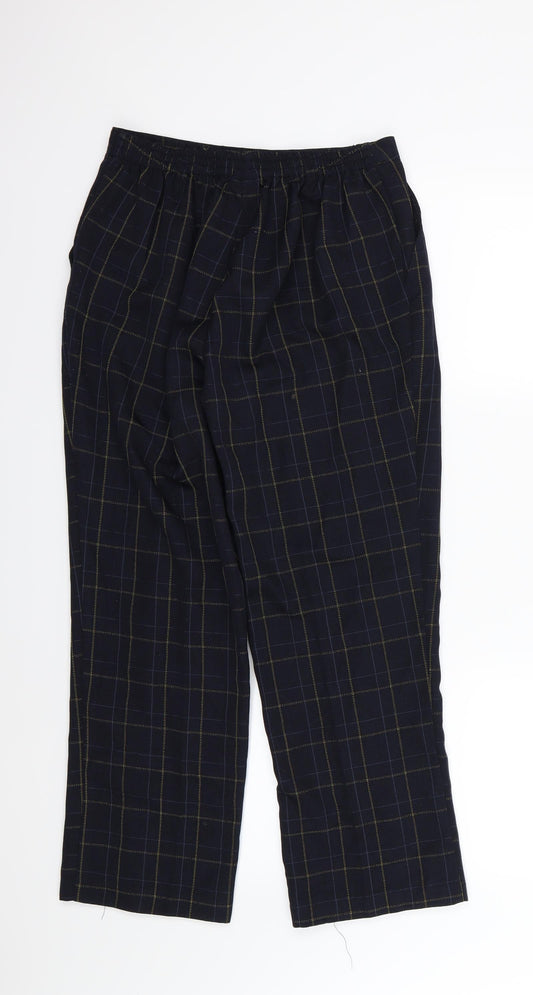 Damart Womens Blue Striped Trousers Size 12 L27 in