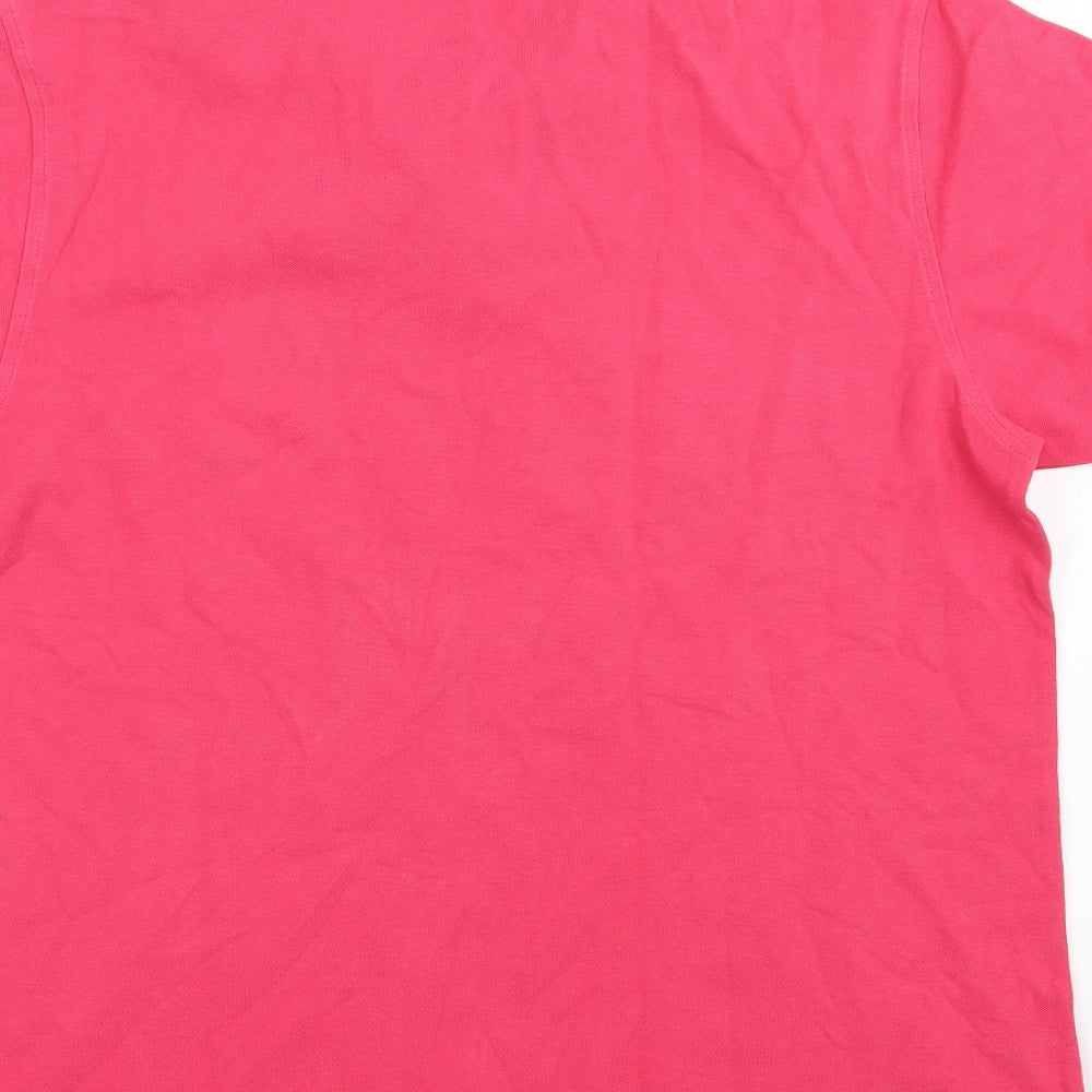 Brand and care label for McGregor men’s pink polo, size M