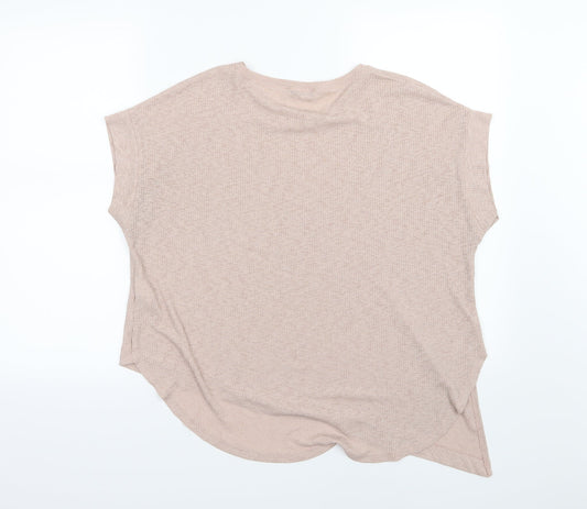 Zara Womens Pink Knit Pullover Jumper Size S - Asymmetric Hem