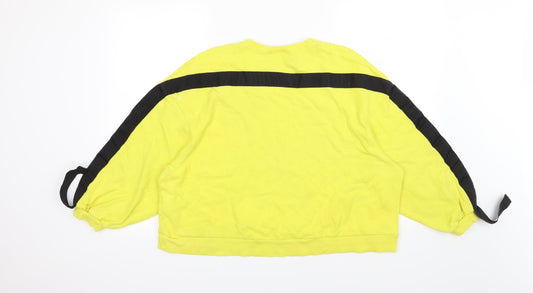 Zara Womens Yellow Jersey Pullover Sweatshirt Size S