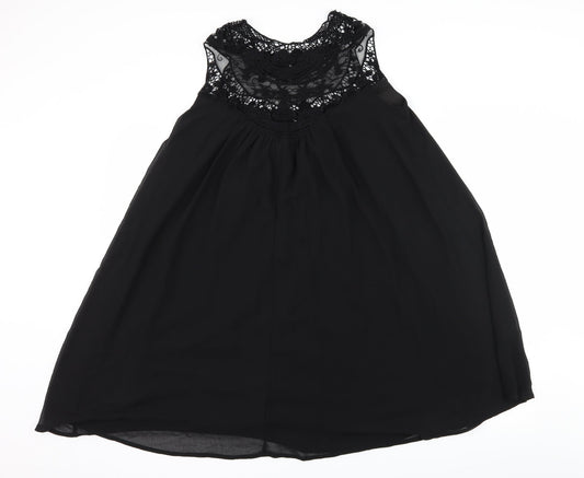 Boohoo Womens Black A-Line Size 8 - Lace Detail
