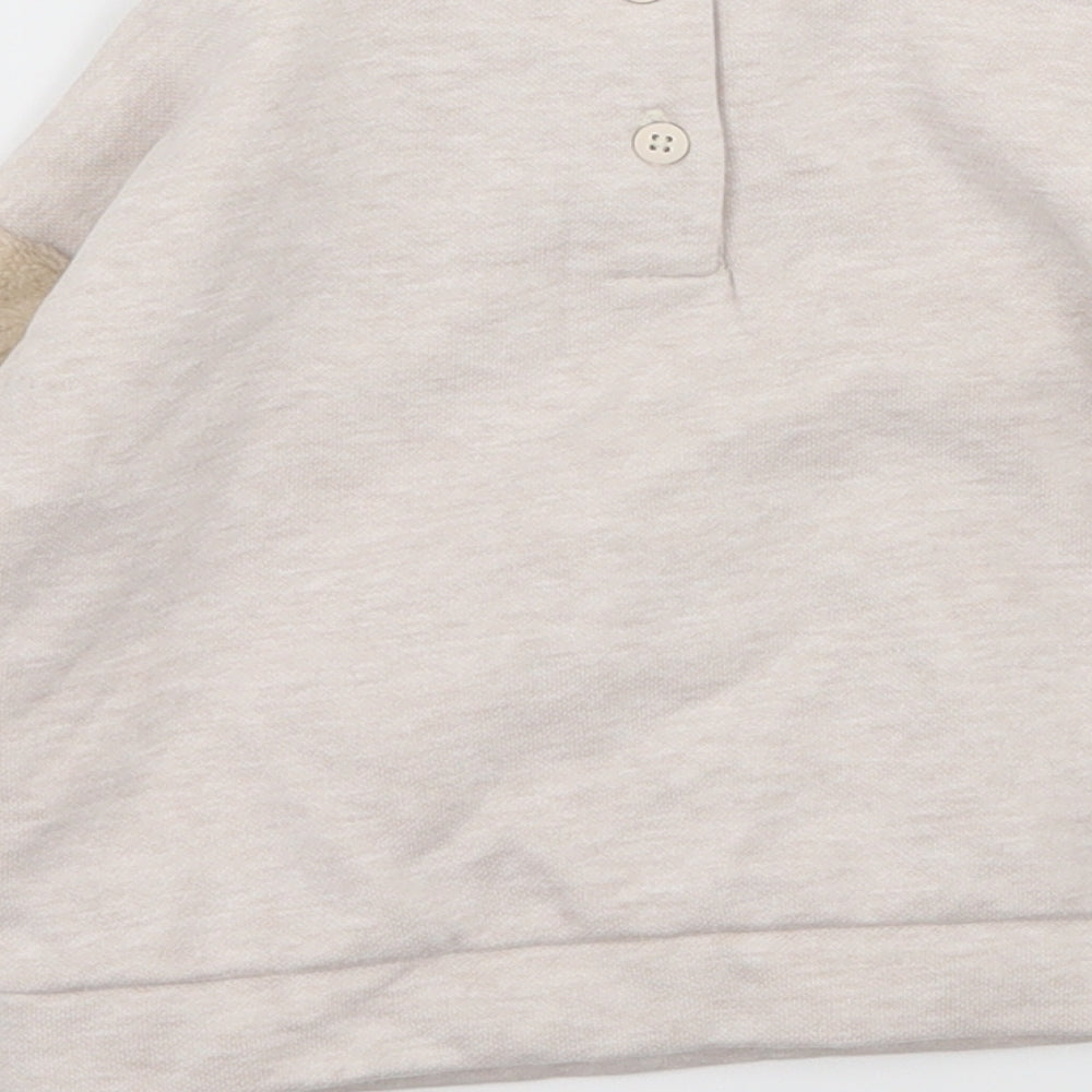 Brand and care label for LC Waikiki girls’ ivory jersey jumper, size 6-9, months - bear