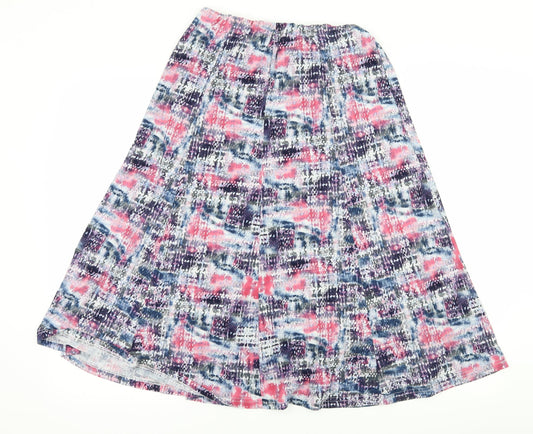 Preworn Womens Multicoloured Geometric Flare Skirt Size 30 in