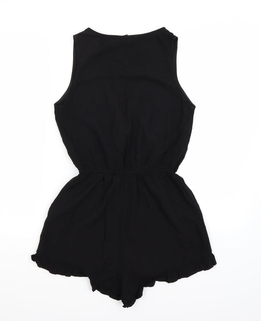 FOREVER 21 Womens Black Rayon Playsuit One-Piece Size S - Wrap