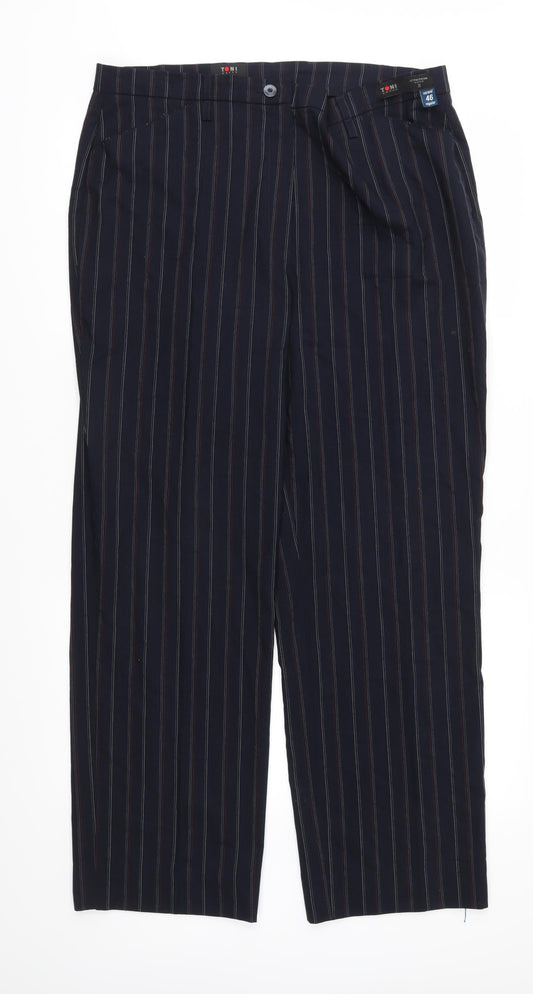 Toni Dress Womens Blue Striped Trousers Size 20 in L29 in