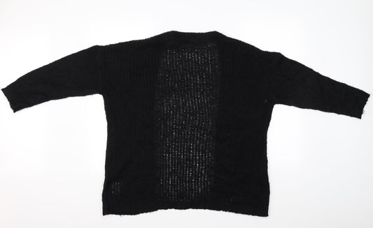 TQF Womens Black Cardigan Jumper Size M