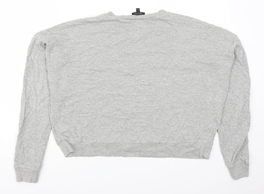Topshop Womens Grey Pullover Sweatshirt Size 12