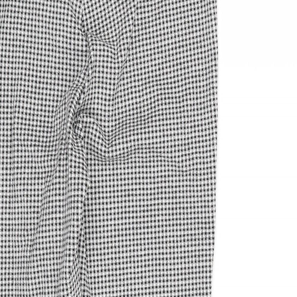 Zara Womens Black Houndstooth Trousers Size M L26 in