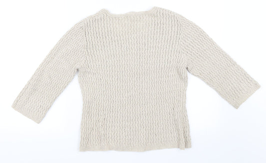 Preworn Womens Beige Pullover Jumper Size 12