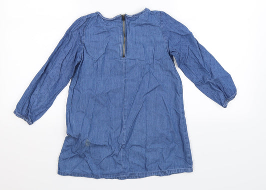 Lindex Girls Blue Denim Shirt Dress Size S