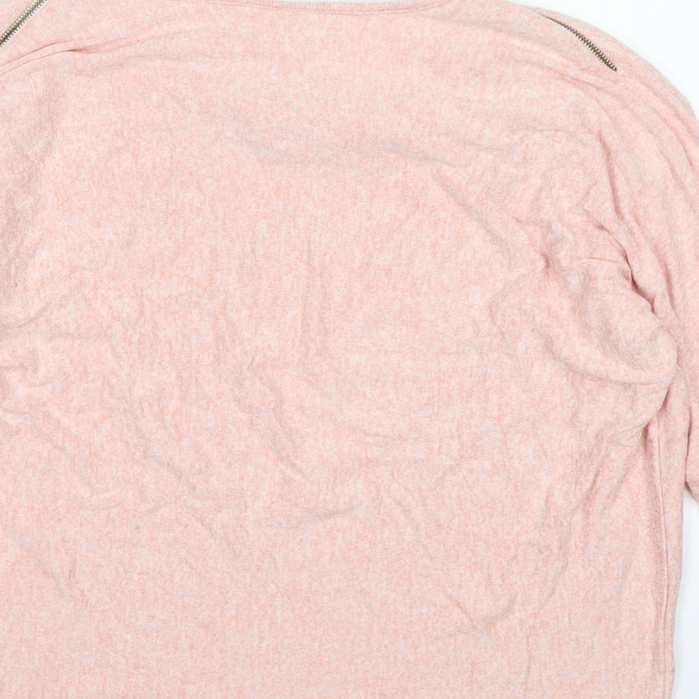 Brand and care label for Fransa women’s pink knit jumper, size S