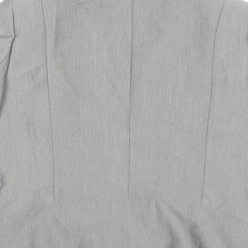 Brand and care label for planet women’s grey jacket blazer, size UK 12