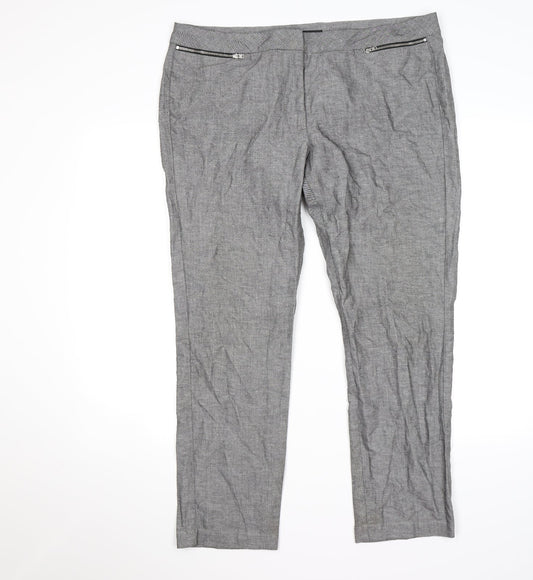 Marks and Spencer Womens Grey Trousers Size 16 L26 in