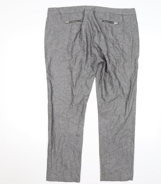 Marks and Spencer Womens Grey Trousers Size 16 L26 in