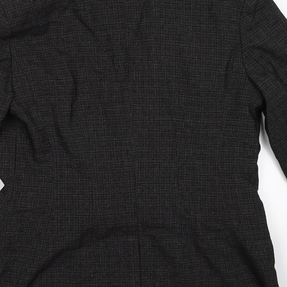 Brand and care label for Next women’s black striped jacket suit jacket, size UK 10