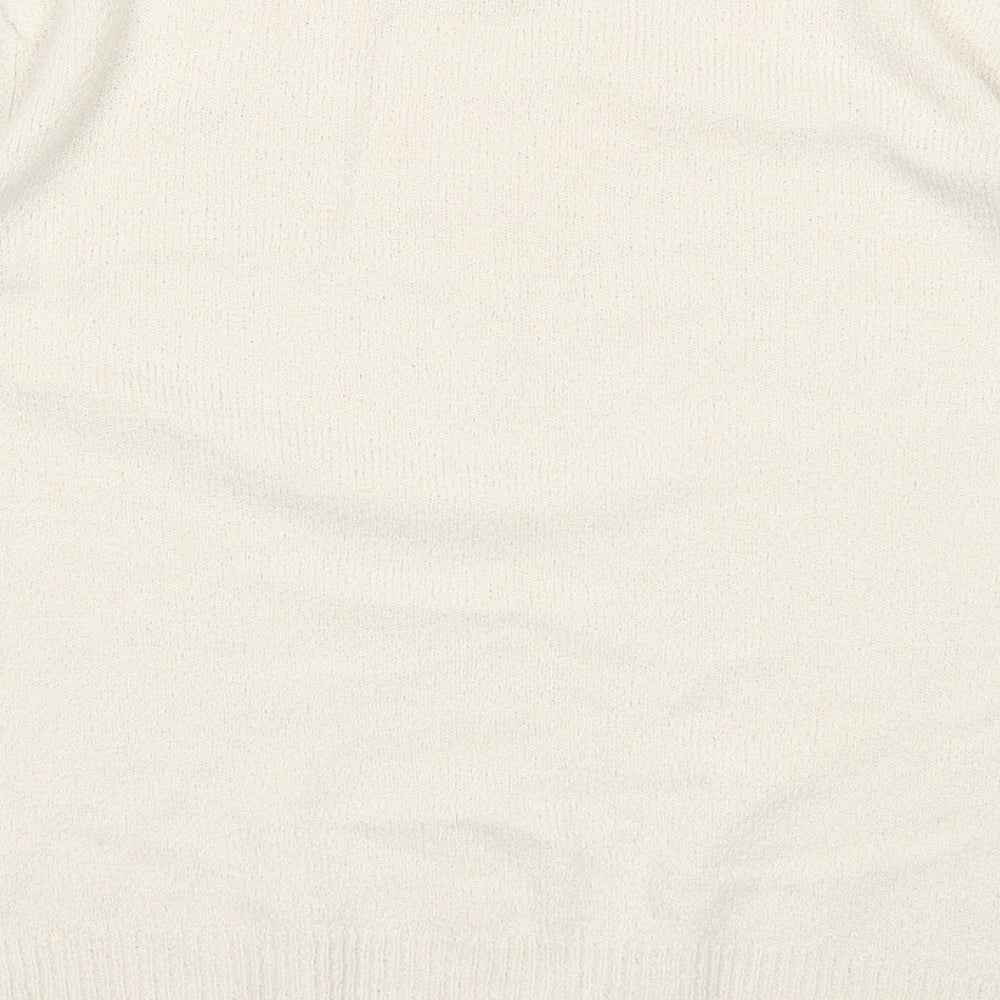 Brand and care label for Berkertex women’s white jumper, size UK 14