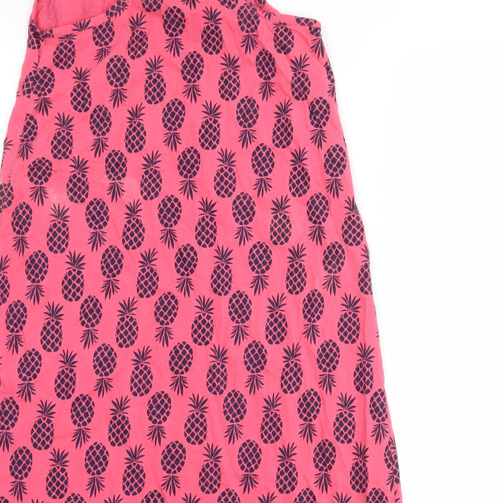 Brand and care label for Very women’s pink tank dress, size UK 8, - pineapple
