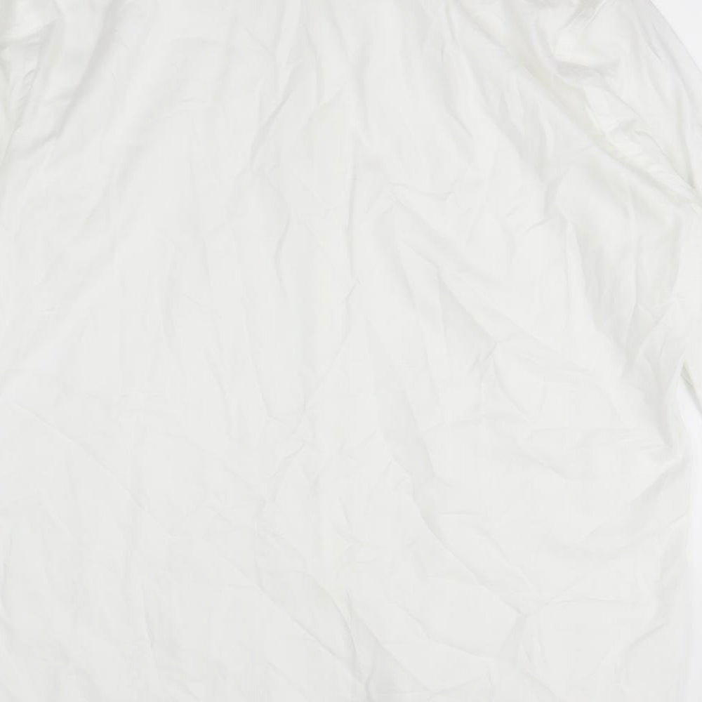 M&S Mens White Button-Up Size S