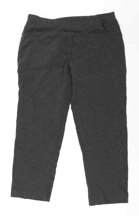 James Lakeland Womens Grey Cropped Trousers Size L L26 in