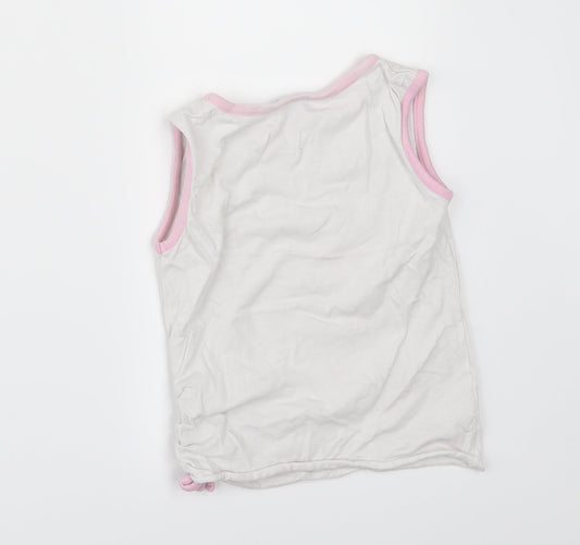 girl2girl Girls White Floral Basic T-Shirt Size 5-6 Years