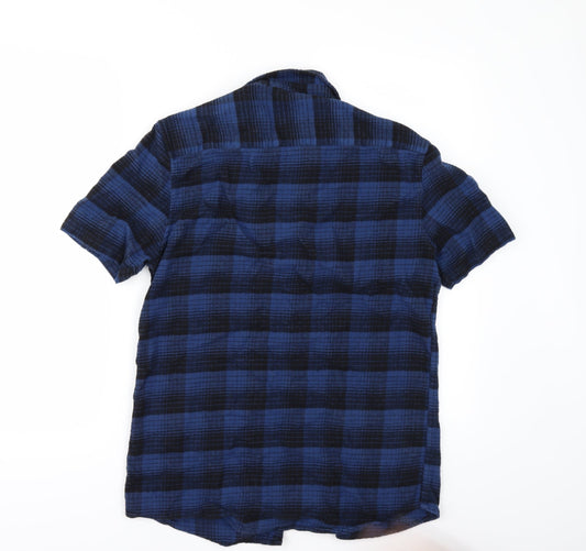 ASOS Mens Blue Check Button-Up Size S