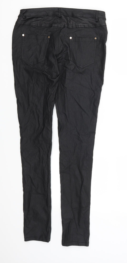 King of Fashion Womens Black Trousers Size 30 in L30 in