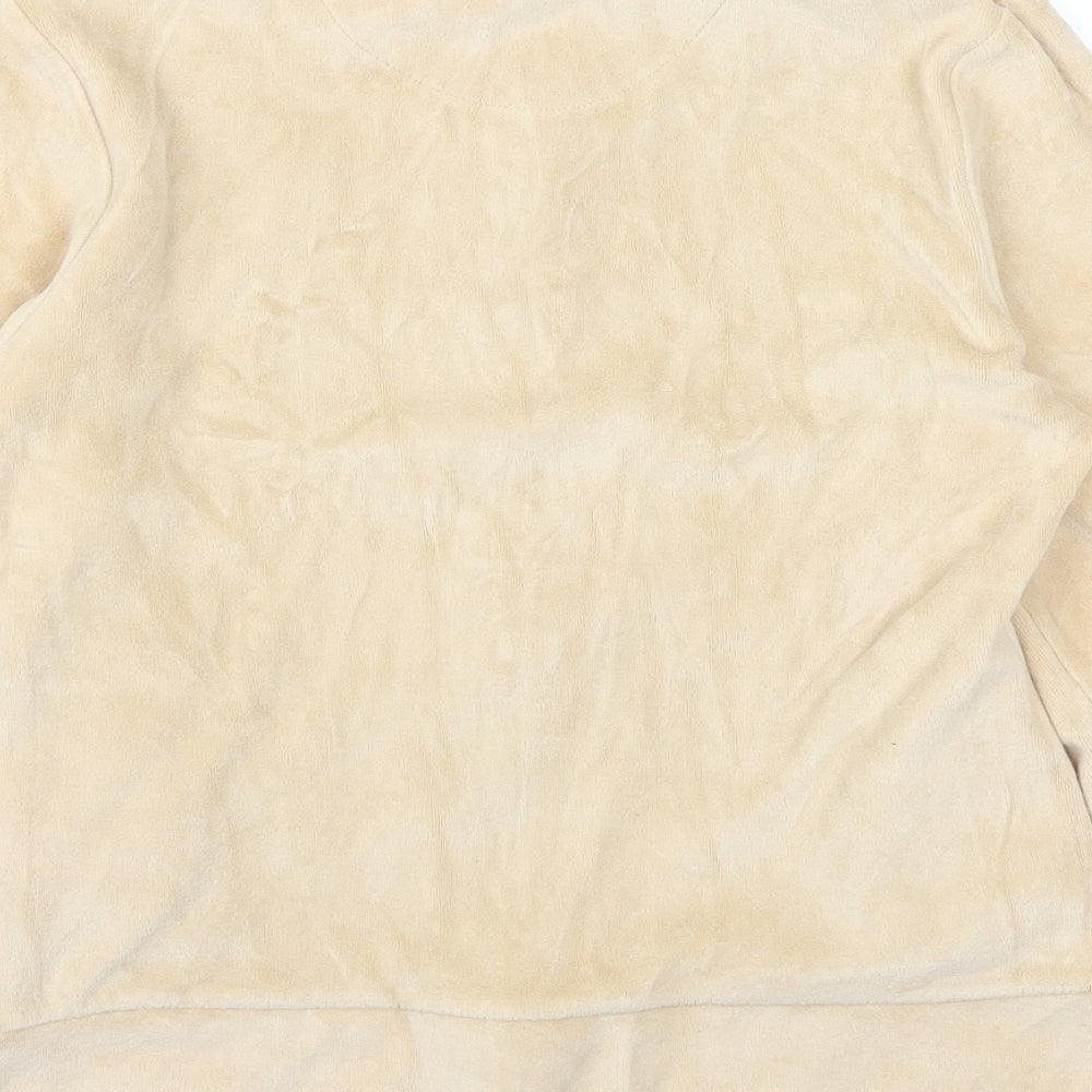 Active Womens Beige Full Zip Sweatshirt Size 12