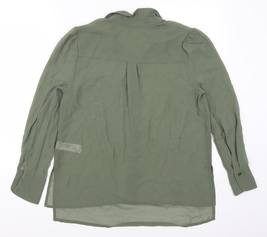 New Look Womens Green Basic Button-Up Size 6