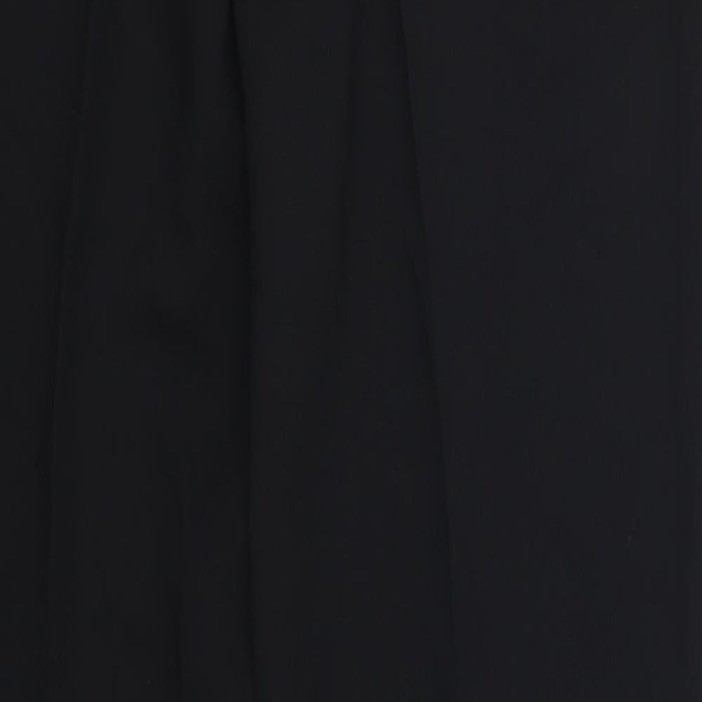Brand and care label for Viatvoli women’s black trousers, size UK 34, in, 32.5-inch leg