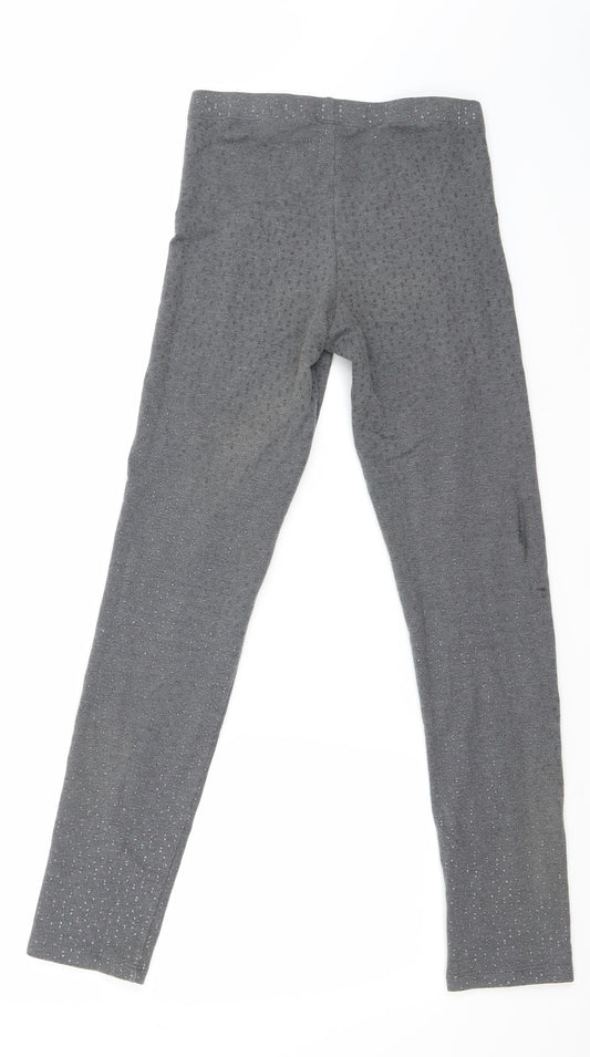 H&M Girls Grey Geometric Carrot Trousers Size 12-13 Years