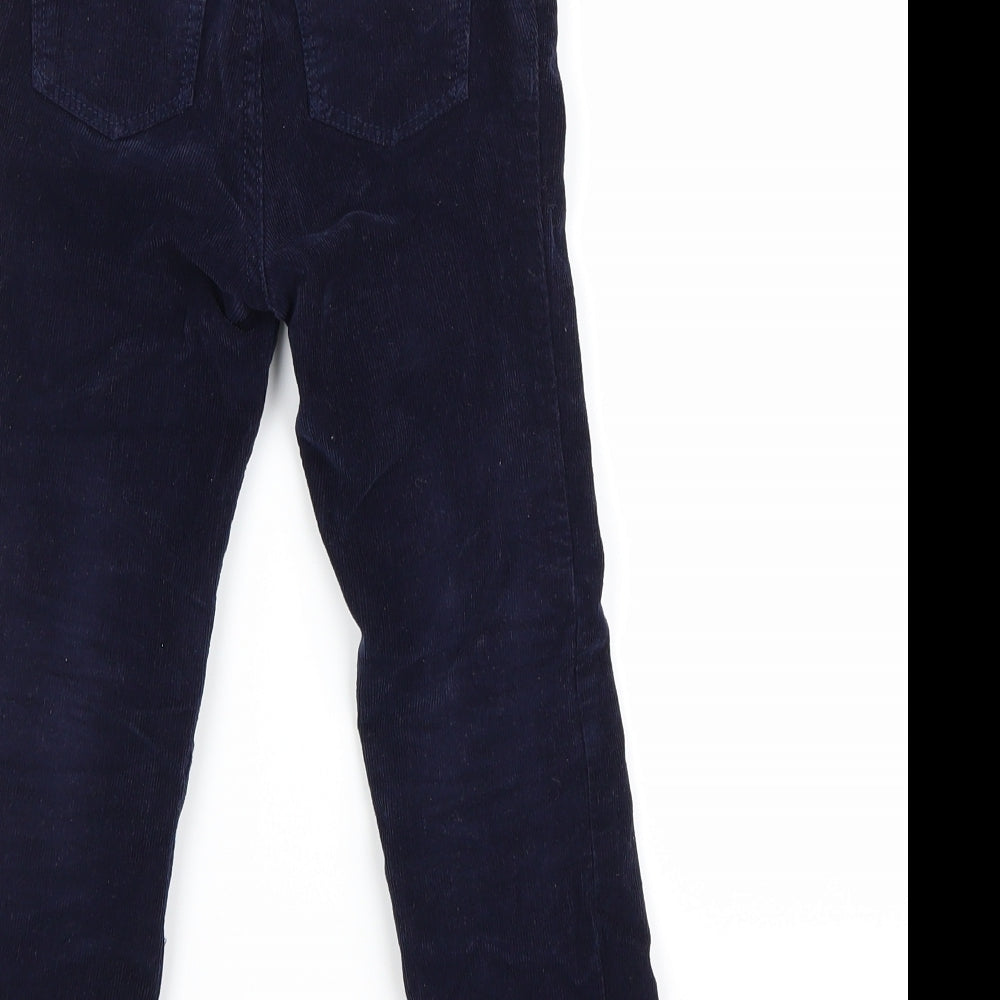 Brand and care label for Gap girls’ blue velvet straight jeans, size 5, years