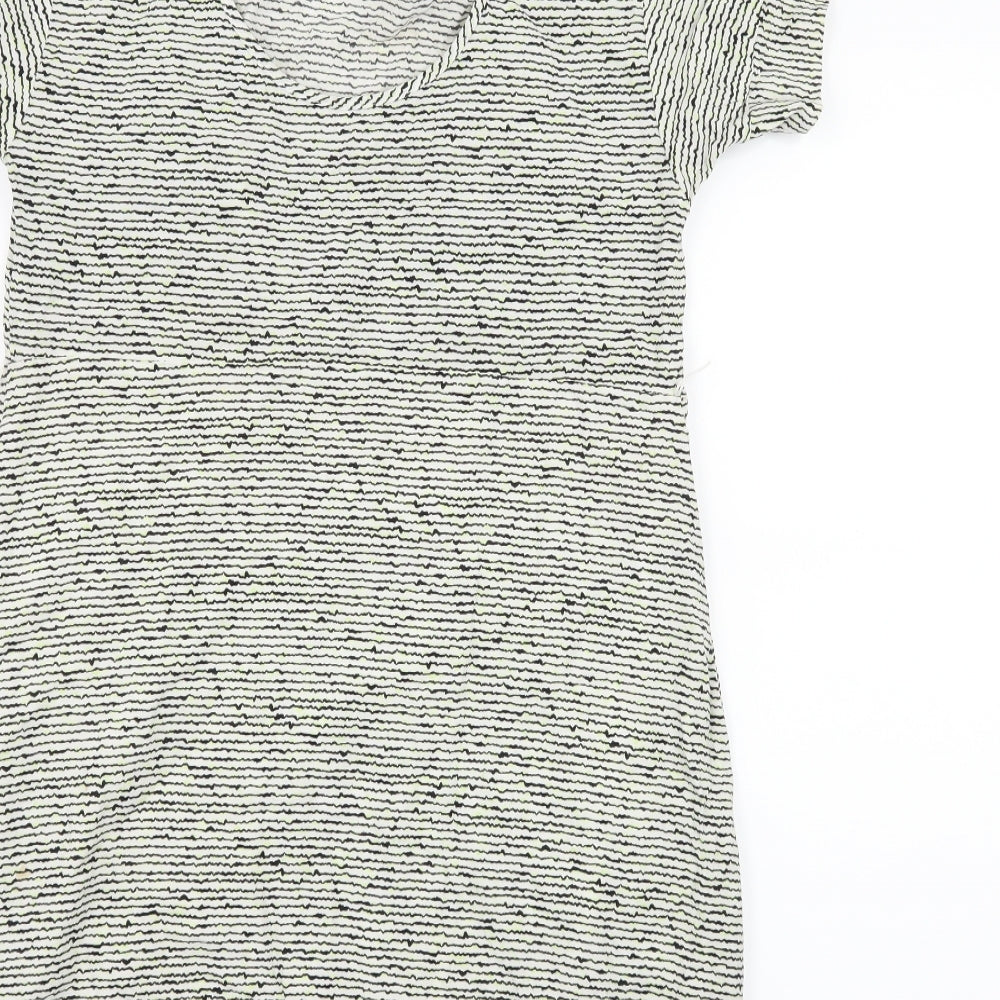Brand and care label for BCBGeneration women’s ivory striped a-line, size XS, - open back