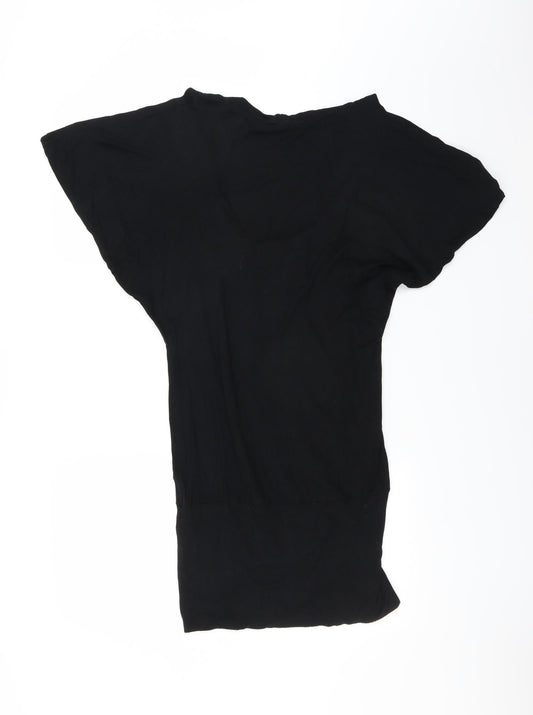 paper sun Womens Black T-Shirt Dress Size 10