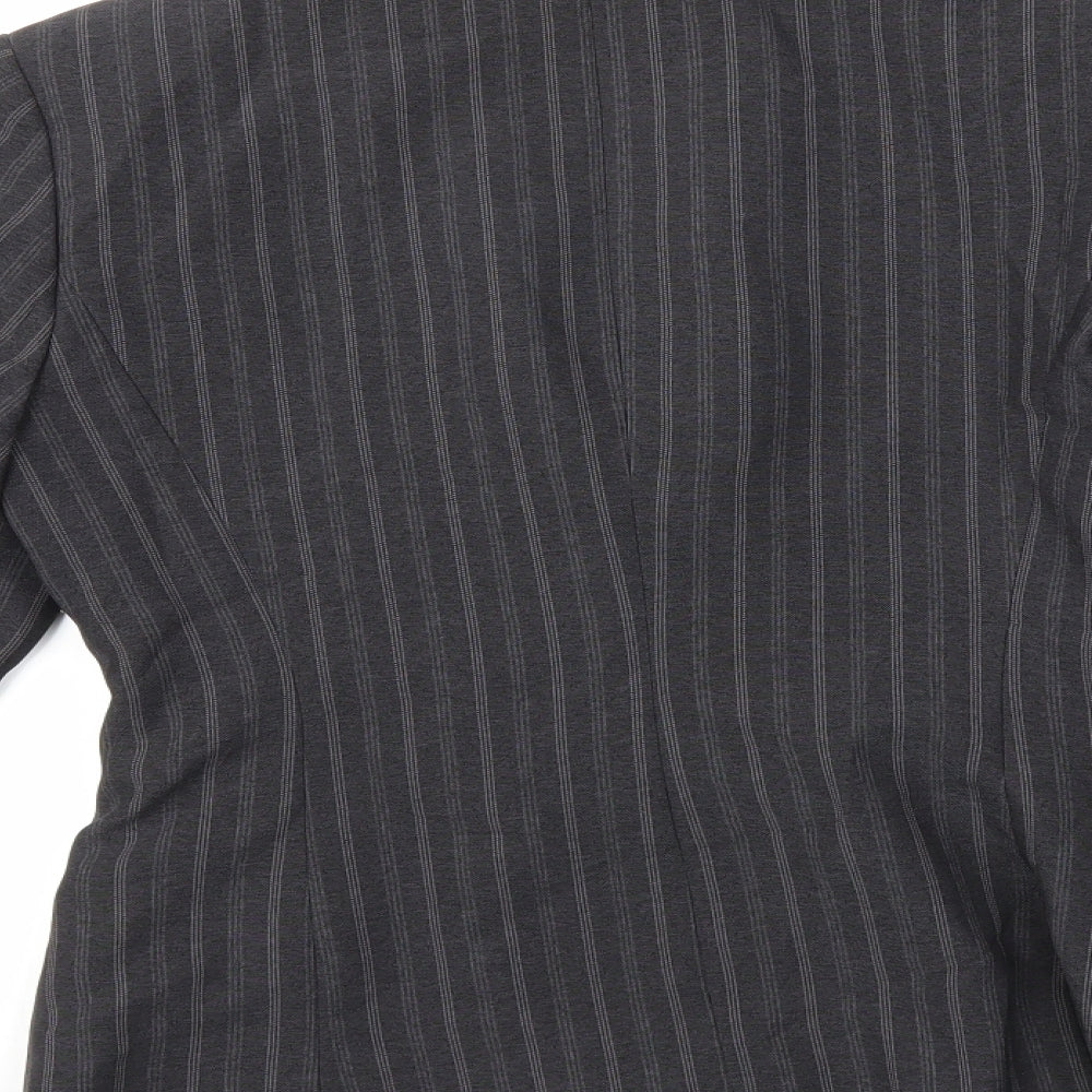 Autonomygrey Womens Grey Striped Jacket Blazer Size 6