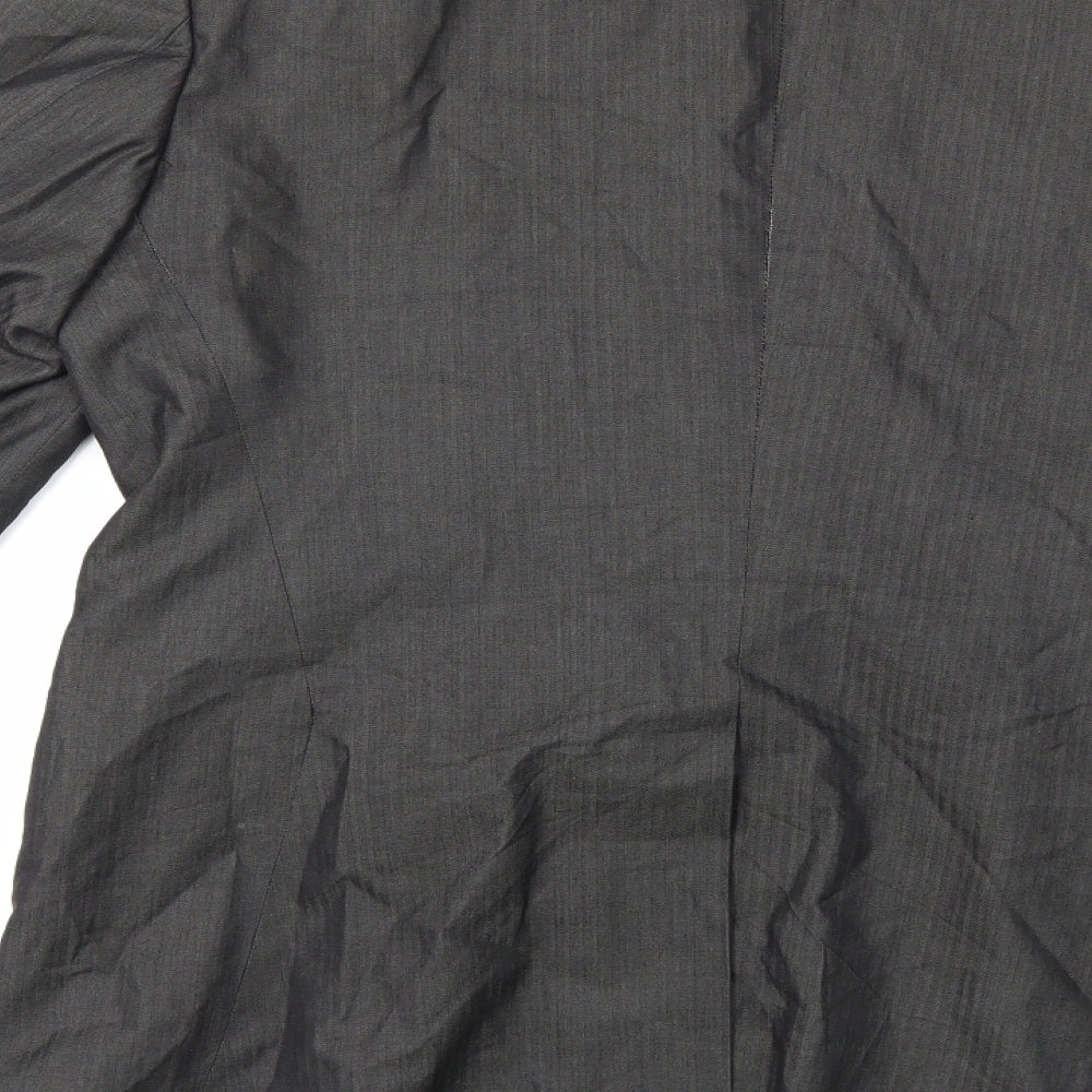 Brand and care label for Emanuel Ungaro men’s grey jacket suit jacket, size 40