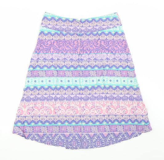 M&Co Womens Purple A-Line Skirt Size 10