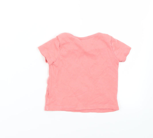 Disney Baby Girls Pink Basic T-Shirt Size 6-9 Months