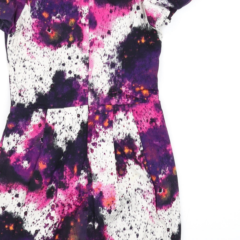 Brand and care label for Next women’s multicoloured fit & flare, size UK 8