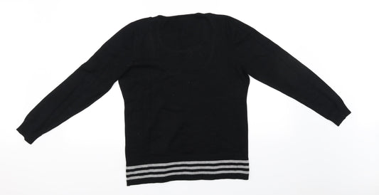 shine fashion Womens Black Pullover Jumper Size M