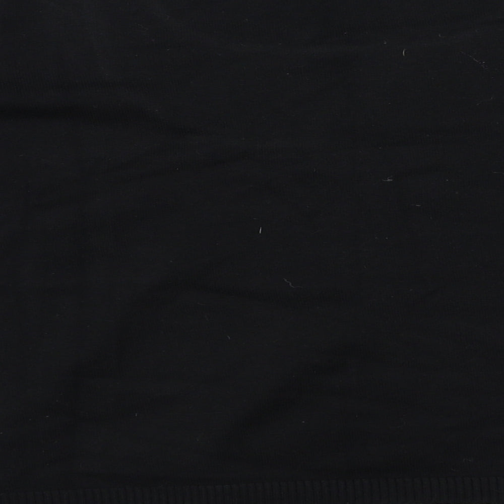 Brand and care label for shine fashion women’s black jumper, size M