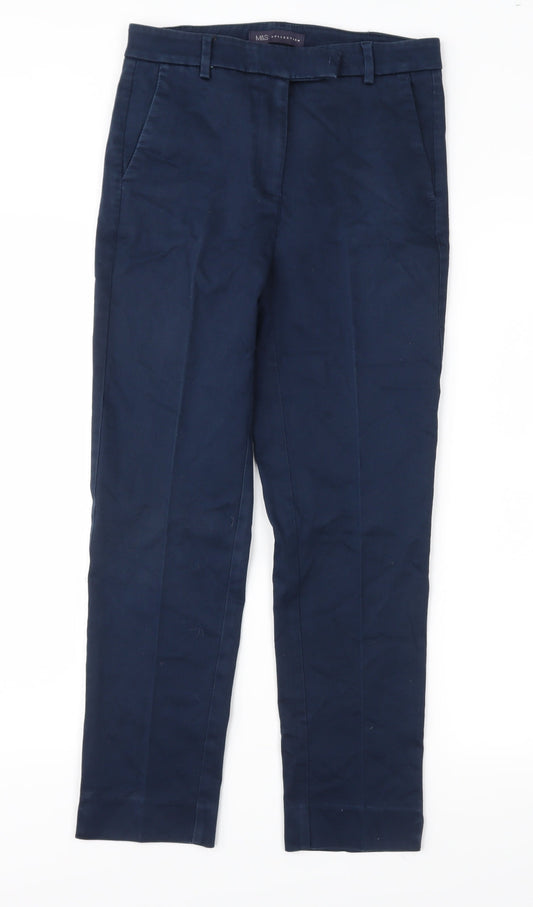 Marks and Spencer Womens Blue Trousers Size 8 L25 in