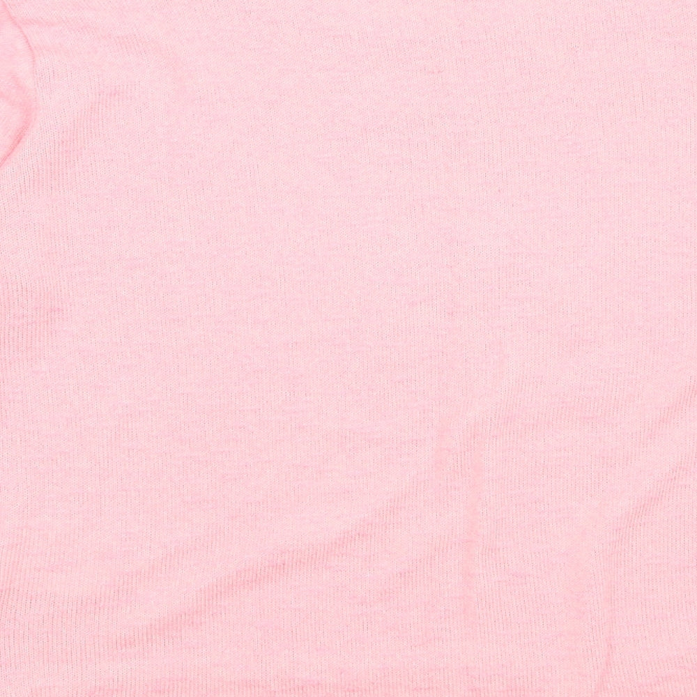 Brand and care label for H&M girls’ pink pullover sweatshirt, size 11-12, years - you are my bestie