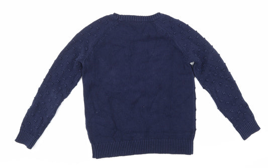 Part Two Womens Blue Knit Pullover Jumper Size S