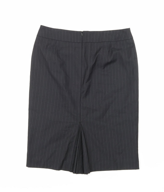 Espirit Womens Black Striped A-Line Skirt Size 12