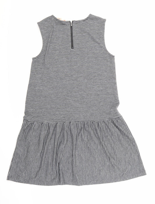 Artisan Womens Grey Striped A-Line Size M