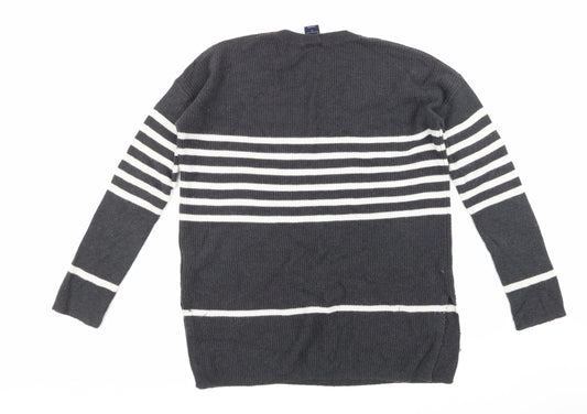 Gap Womens Grey Striped Knit Pullover Jumper Size M