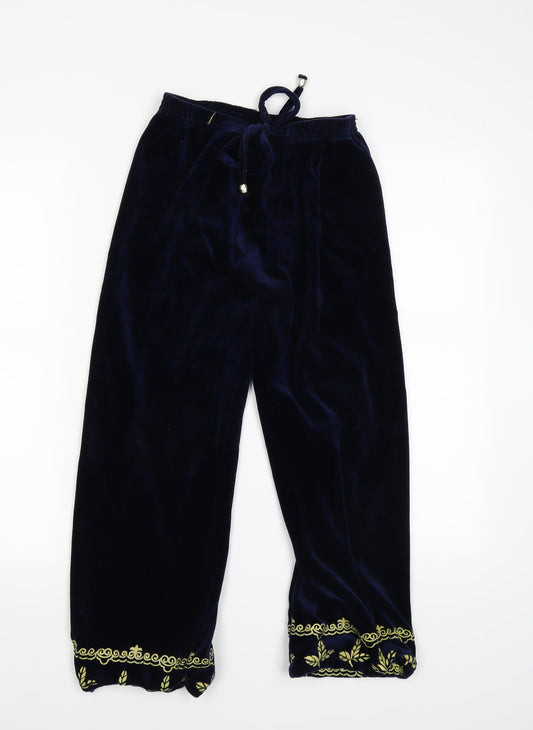 BOB Womens Blue Floral Sweatpants Trousers Size 10 L20 in