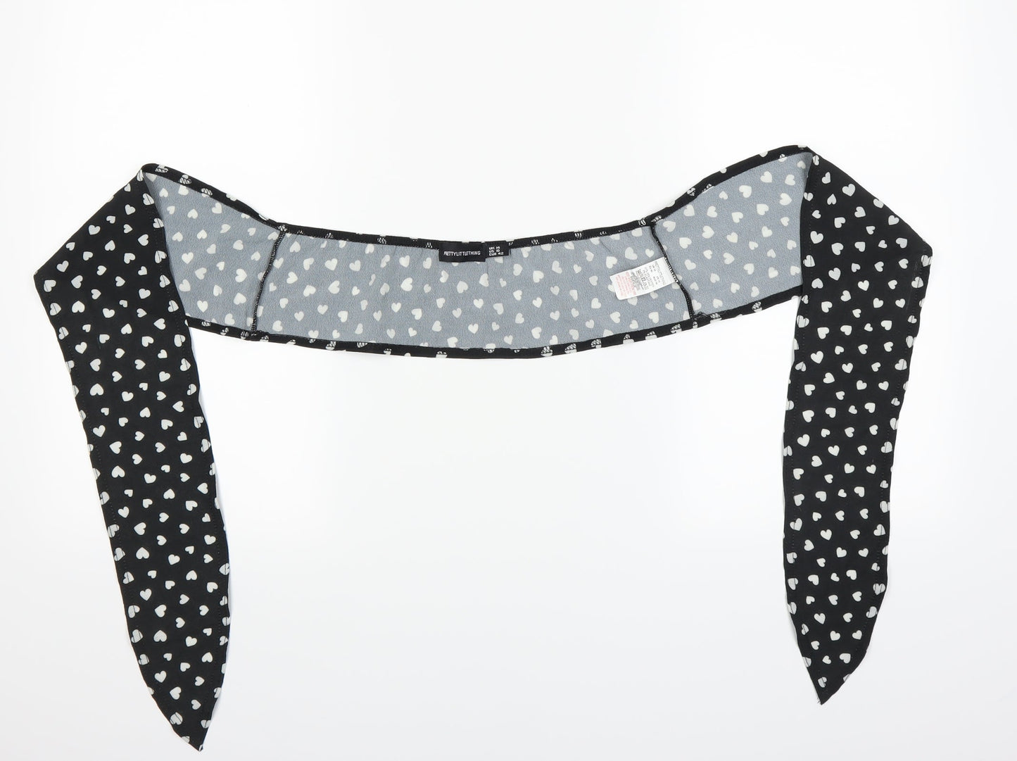 Pretty little thing Black Polka Dot Scarf - Love hearts